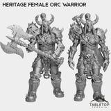 Tabletop Terrain Miniature Full Set Heritage Female Orc Warrior