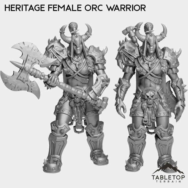 Tabletop Terrain Miniature Full Set Heritage Female Orc Warrior