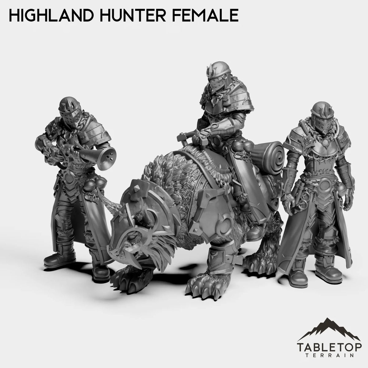 Tabletop Terrain Miniature Full Set Highland Hunter Female