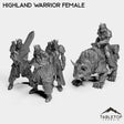 Tabletop Terrain Miniature Full Set Highland Warrior Female