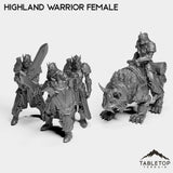 Tabletop Terrain Miniature Full Set Highland Warrior Female