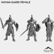 Tabletop Terrain Miniature Full Set Human Guard Female