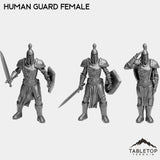 Tabletop Terrain Miniature Full Set Human Guard Female