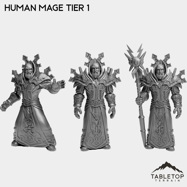 Tabletop Terrain Miniature Full Set Human Mage Tier 1
