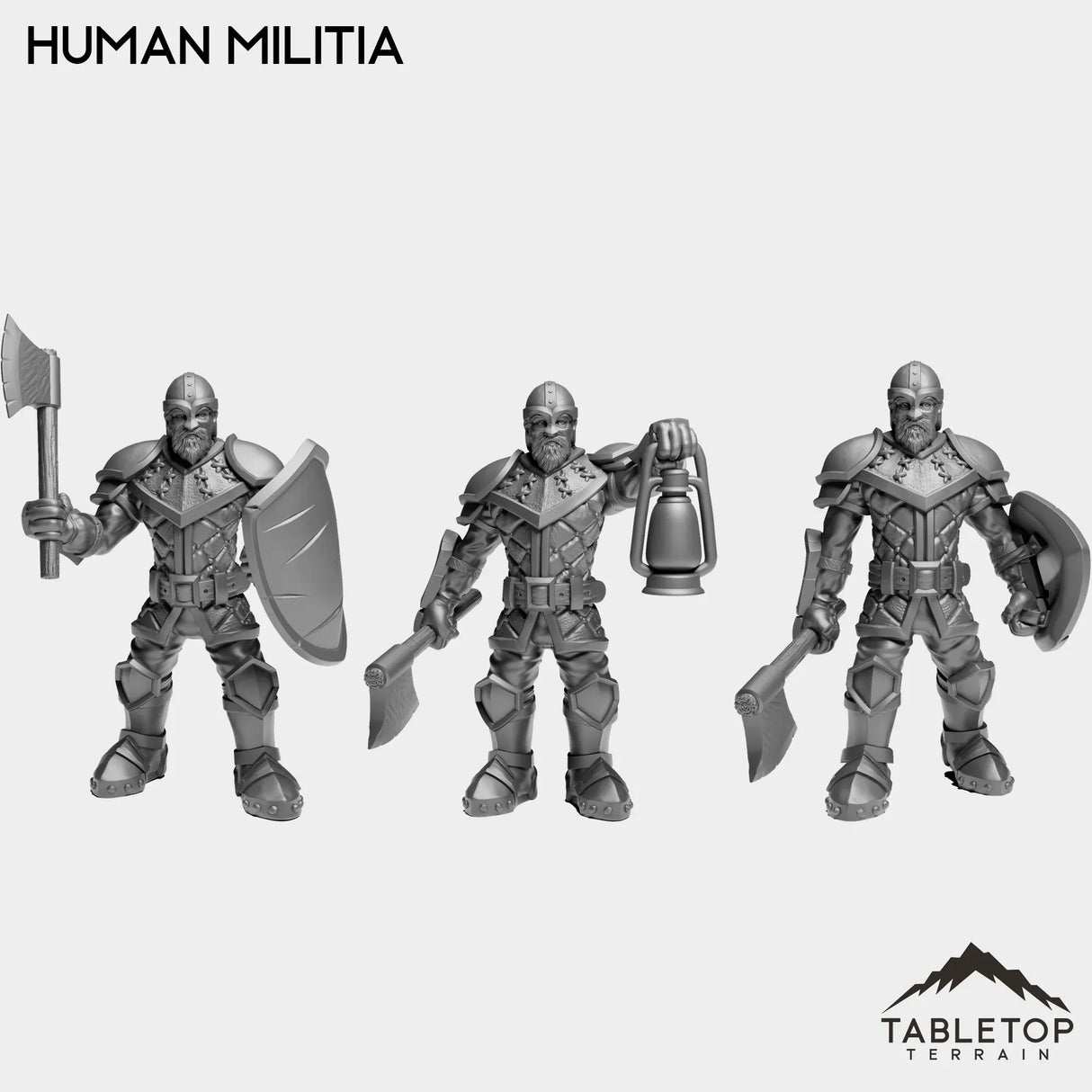 Tabletop Terrain Miniature Full Set Human Militia