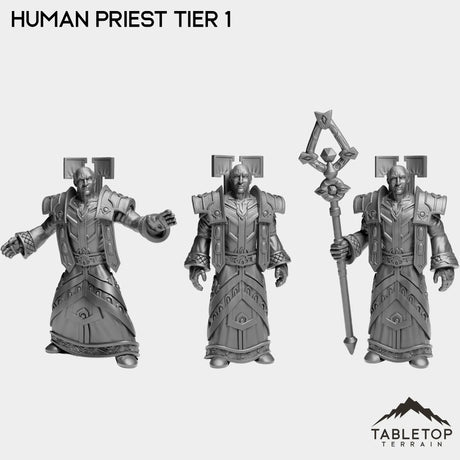 Tabletop Terrain Miniature Full Set Human Priest Tier 1