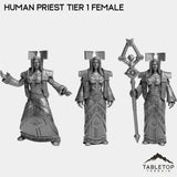 Tabletop Terrain Miniature Full Set Human Priest Tier 1 Female