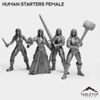 Tabletop Terrain Miniature Full Set Human Starters Female