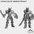 Tabletop Terrain Miniature Full Set Human Valor Warrior Female
