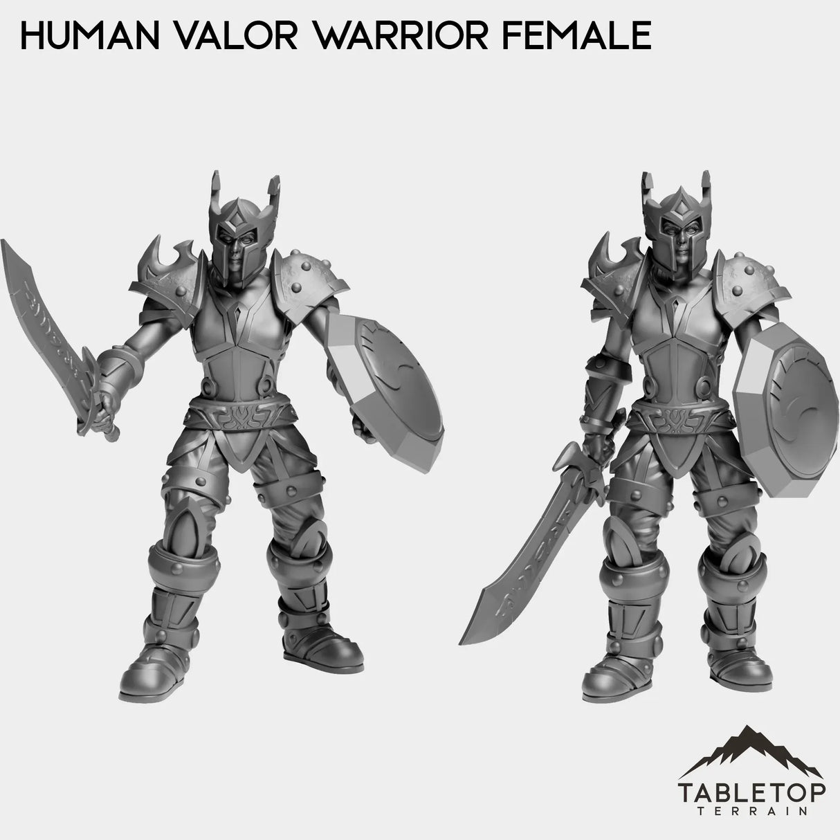 Tabletop Terrain Miniature Full Set Human Valor Warrior Female