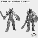 Tabletop Terrain Miniature Full Set Human Valor Warrior Female