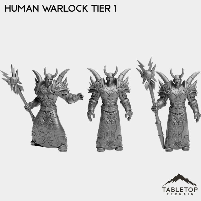 Tabletop Terrain Miniature Full Set Human Warlock Tier 1