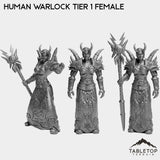 Tabletop Terrain Miniature Full Set Human Warlock Tier 1 Female