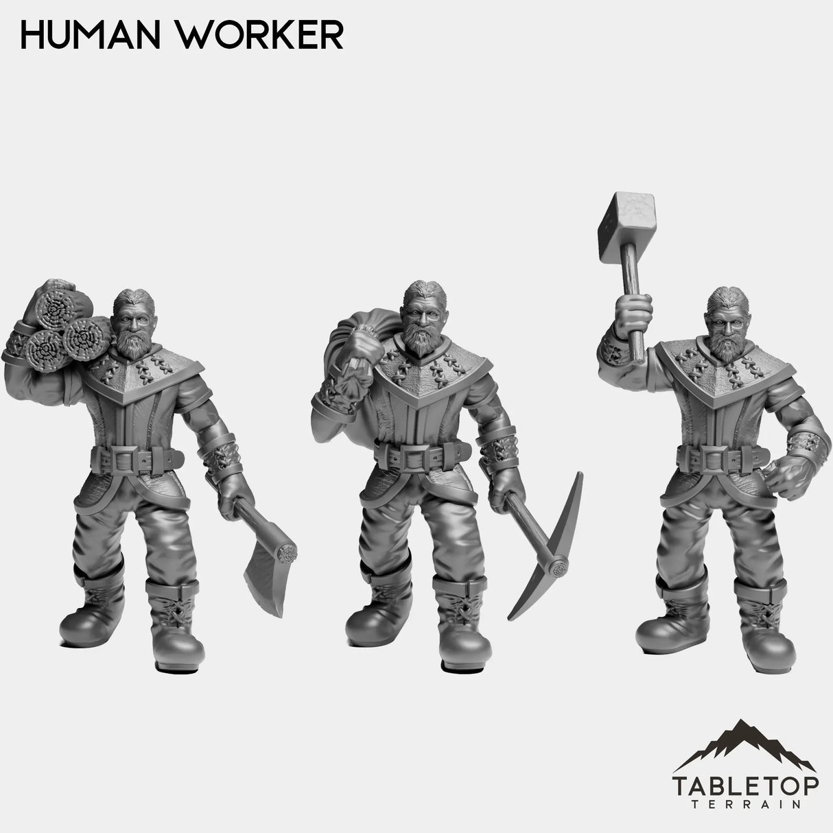 Tabletop Terrain Miniature Full Set Human Worker