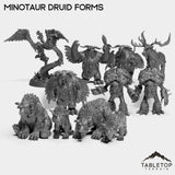 Tabletop Terrain Miniature Full Set Minotaur Druid Forms