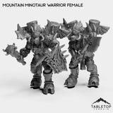 Tabletop Terrain Miniature Full Set Mountain Minotaur Warrior Female
