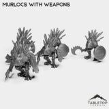 Tabletop Terrain Miniature Full Set Murlocs with Weapons
