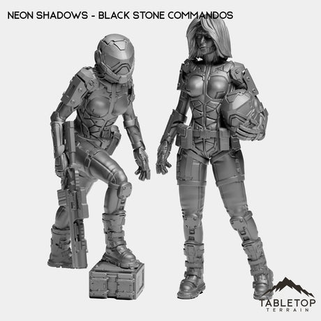 Tabletop Terrain Miniature Full Set Neon Shadows - Black Stone Commandos