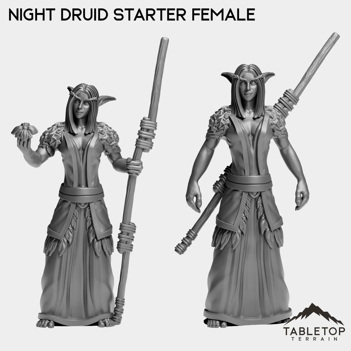 Tabletop Terrain Miniature Full Set Night Druid Starter Female