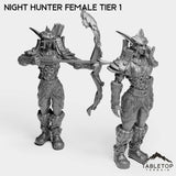 Tabletop Terrain Miniature Full Set Night Hunter Female Tier 1