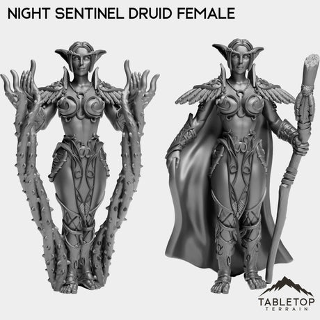 Tabletop Terrain Miniature Full Set Night Sentinel Druid Female