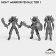 Tabletop Terrain Miniature Full Set Night Warrior Female Tier 1