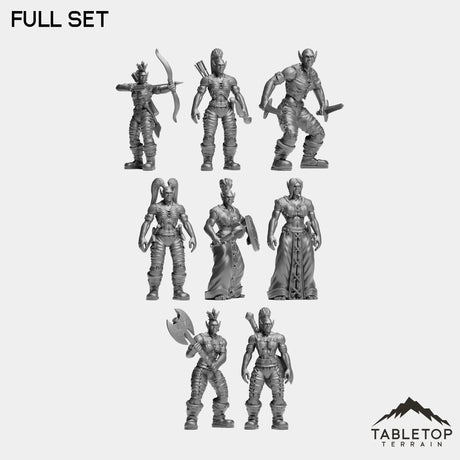 Tabletop Terrain Miniature Full Set Orc Female Starters