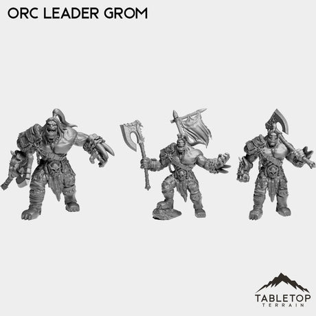 Tabletop Terrain Miniature Full Set Orc Leader Grom