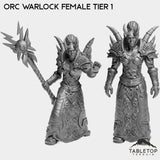 Tabletop Terrain Miniature Full Set Orc Warlock Female Tier 1