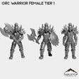 Tabletop Terrain Miniature Full Set Orc Warrior Female Tier 1