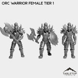Tabletop Terrain Miniature Full Set Orc Warrior Female Tier 1