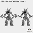Tabletop Terrain Miniature Full Set Pure Orc Dualwielder Female