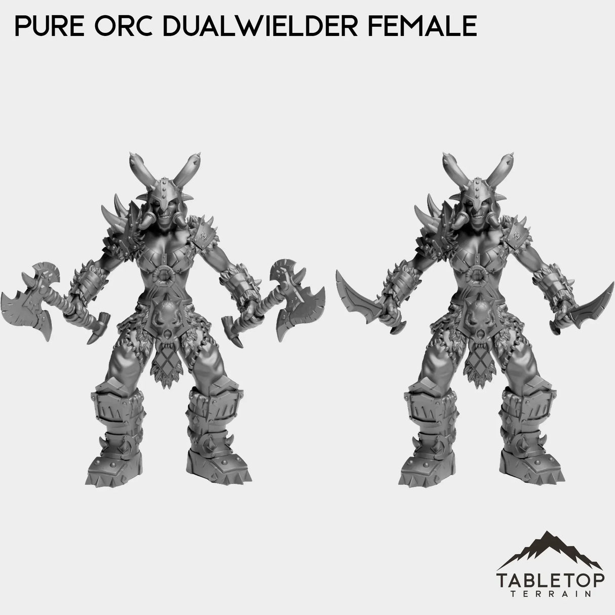Tabletop Terrain Miniature Full Set Pure Orc Dualwielder Female