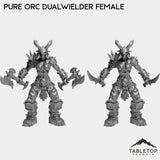 Tabletop Terrain Miniature Full Set Pure Orc Dualwielder Female