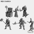 Tabletop Terrain Miniature Full Set Red Church Bundle