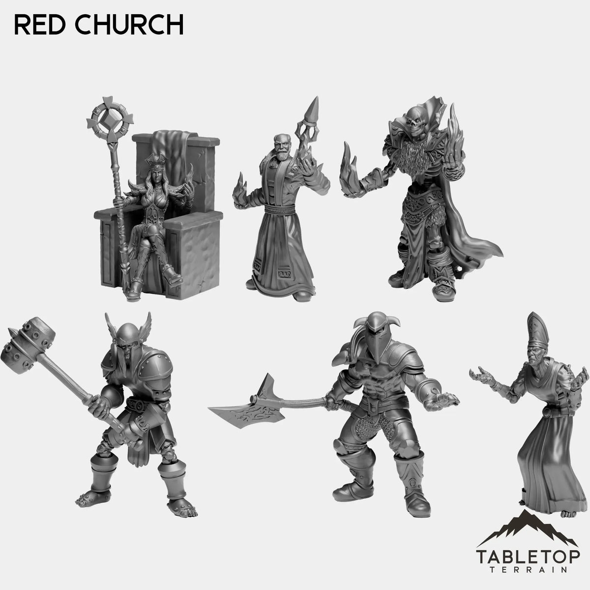 Tabletop Terrain Miniature Full Set Red Church Bundle