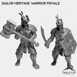 Tabletop Terrain Miniature Full Set Sailor Heritage Warrior Female