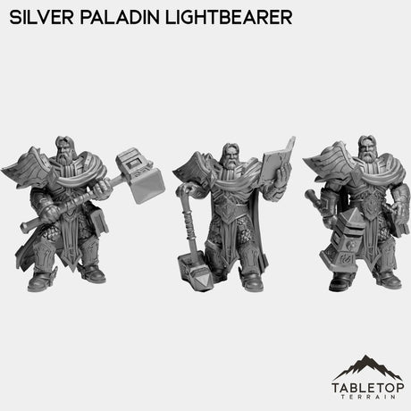 Tabletop Terrain Miniature Full Set Silver Paladin Lightbearer