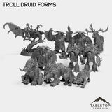 Tabletop Terrain Miniature Full Set Troll Druid Forms