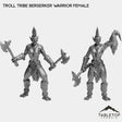 Tabletop Terrain Miniature Full Set Troll Tribe Berserker Warrior Female