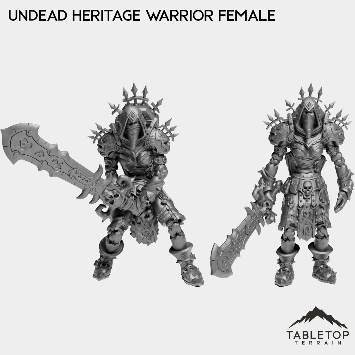 Tabletop Terrain Miniature Full Set Undead Heritage Warrior Female