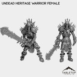 Tabletop Terrain Miniature Full Set Undead Heritage Warrior Female
