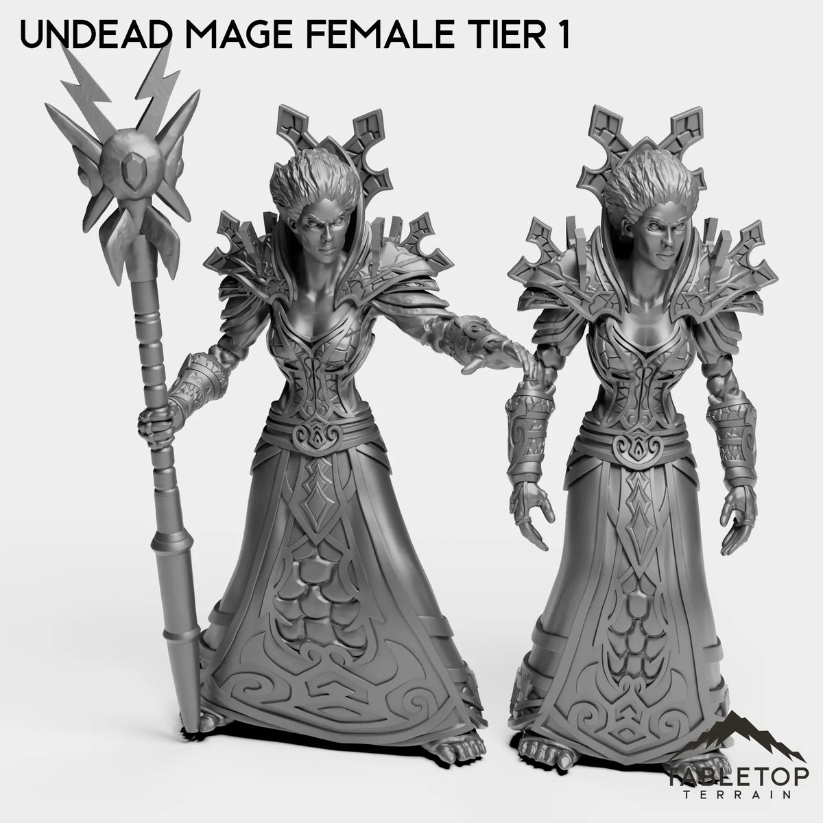 Tabletop Terrain Miniature Full Set Undead Mage Female Tier 1