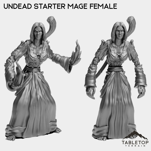 Tabletop Terrain Miniature Full Set Undead Starter Mage Female