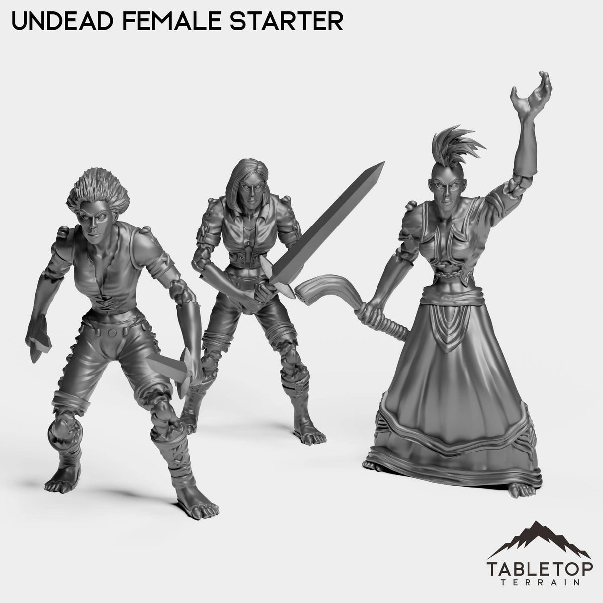Tabletop Terrain Miniature Full Set Undead Starters Female
