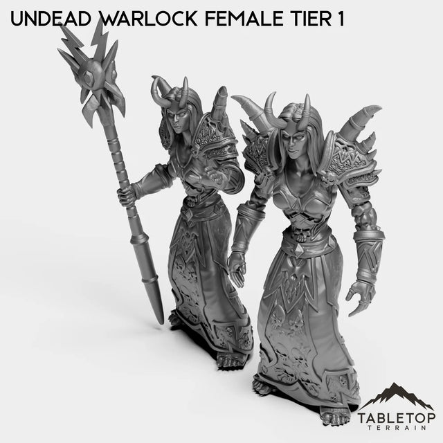 Tabletop Terrain Miniature Full Set Undead Warlock Female Tier 1