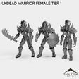 Tabletop Terrain Miniature Full Set Undead Warrior Female Tier 1