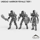 Tabletop Terrain Miniature Full Set Undead Warrior Female Tier 1