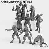 Tabletop Terrain Miniature Full Set Werewolf Feral Female