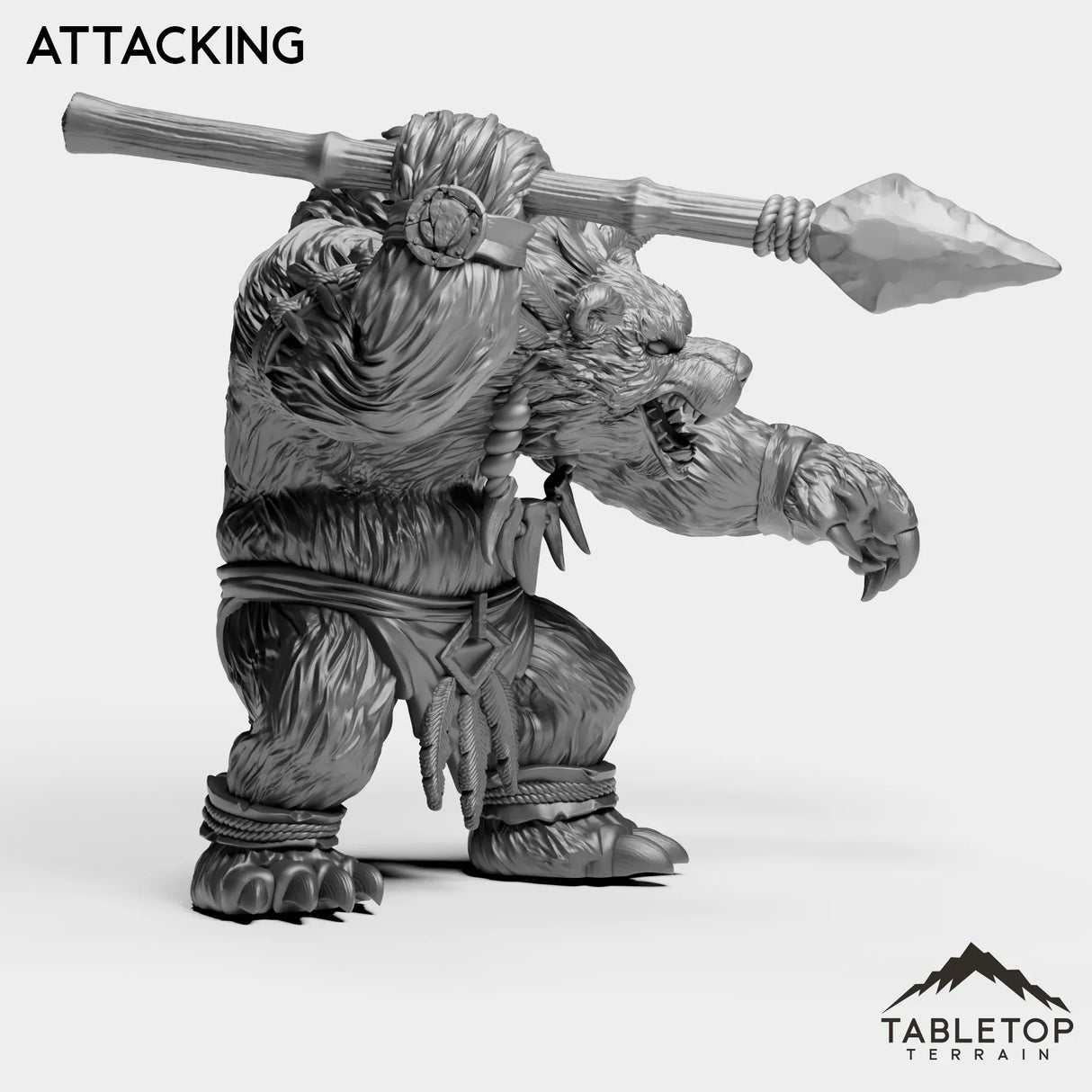 Tabletop Terrain Miniature Furbolg With Spear